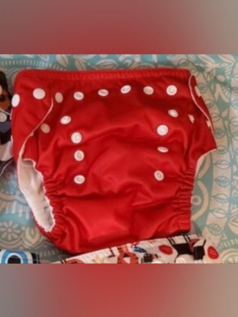 Sunbaby Red Adjustable Reusable Baby Diaper Cover